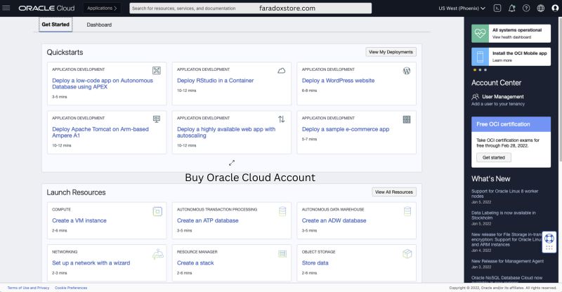 Buy Oracle Cloud Accounts 